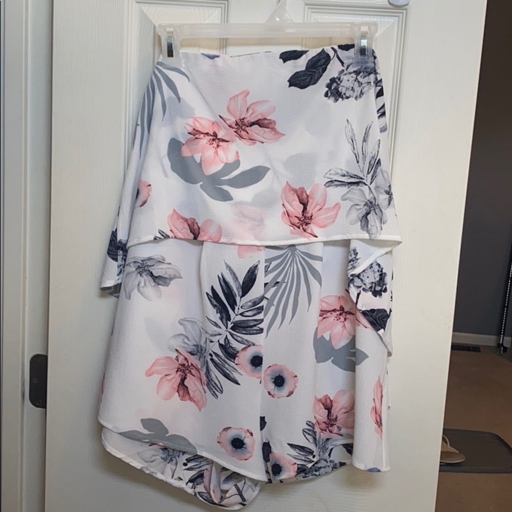 Floral Strapless Romper